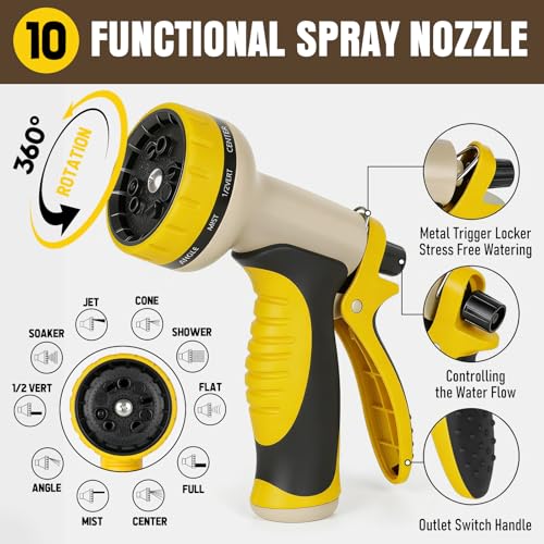 Heavy Duty Garden Hose 35ft (Black+Yellow / 35ft)