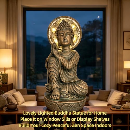 11.5in buddha statue outdoor (Antique Bronze)