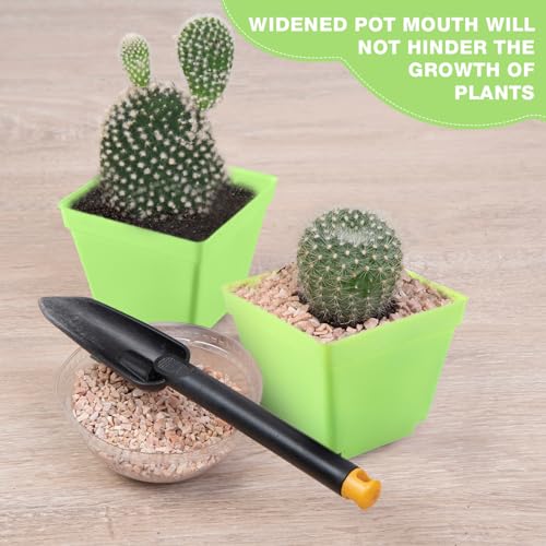 100 Pcs 4 Inch Small Plants Pot Bulk Flower Pots (Green)
