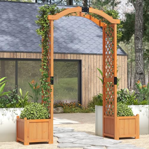 Garden Arbor with Planter Boxes