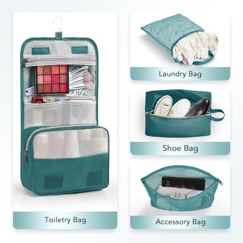 10 Set Compression Packing Cubes for Travel Essentials (Dark Blue Green)
