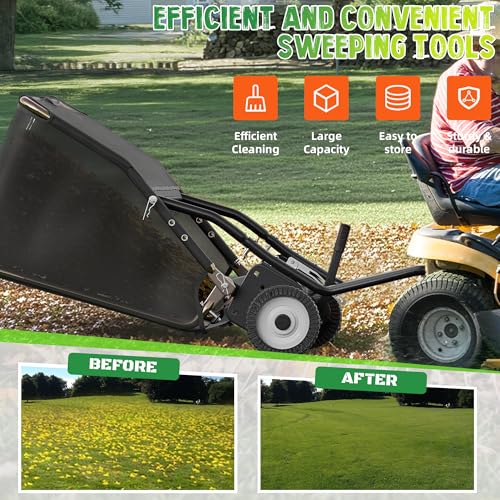 42" Lawn Sweeper Tow Behind (42 inch / Black)