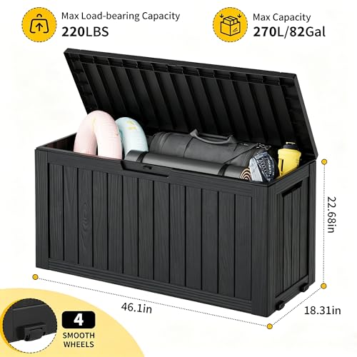 Outdoor Storage Box (Black / 82 Gallon)