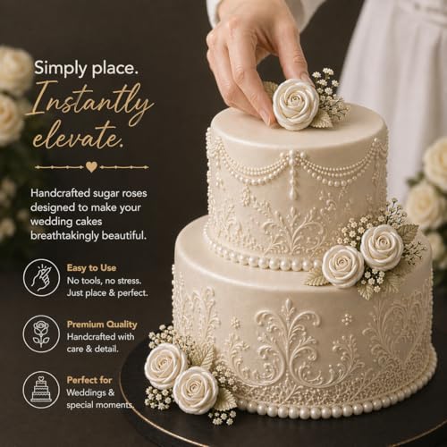 Metallic Edible Lumniscent Pearl Roses (Pearl)