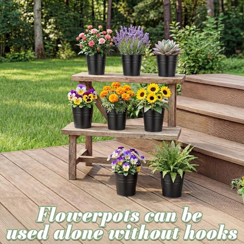 Hanging Flower Pots (Black(5in))