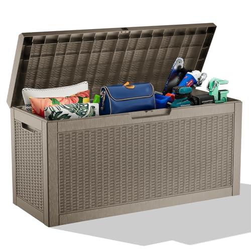 70 Gallon Outdoor Storage box Waterproof (Gray / 70 Gallon)