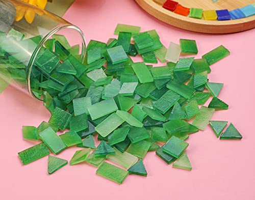 200 Pieces Glass Mosaic Tiles for Crafts (200 Count)