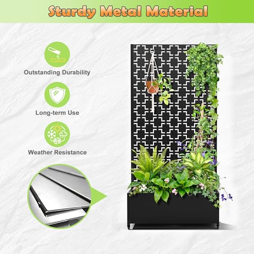 Metal Raised Garden Bed (Black-square / 71" x 35" x 16")