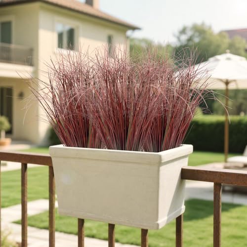 100Pcs Artificial Grass Plants (Red / 100Pcs)