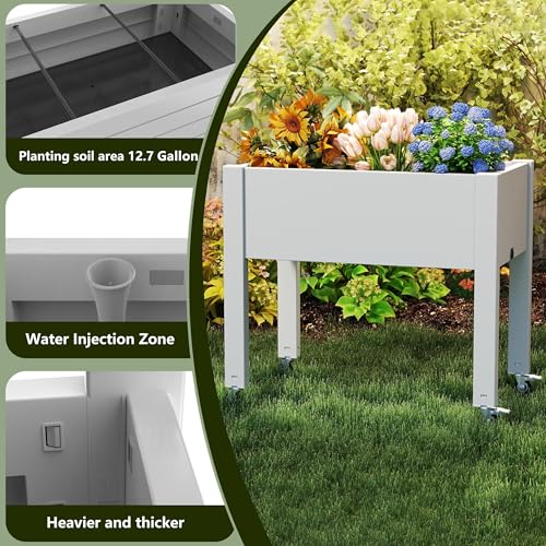Raised Garden Bed with Legs (Ashen / 30.04*17.72*28.9)