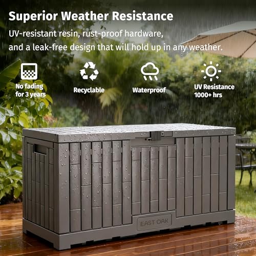 120 Gallon Outdoor Storage Box (Grey / Large 120 Gallon)