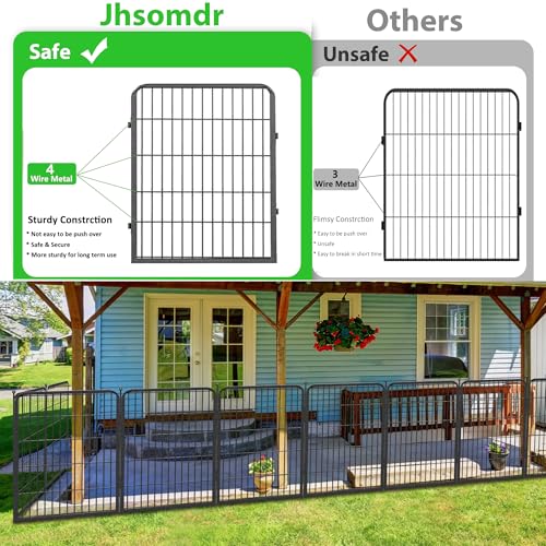Garden Fence with Gate Metal Fencing for Yard (107 Sq Ft)