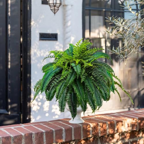 2 Pack Artificial Boston Ferns Outdoor (48"-88 Leaves)