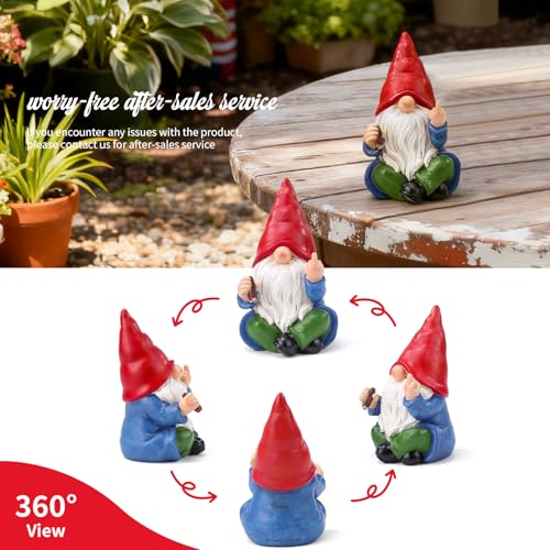 Middle Finger Gnome Statue 6.3in (Cigar Gnome)