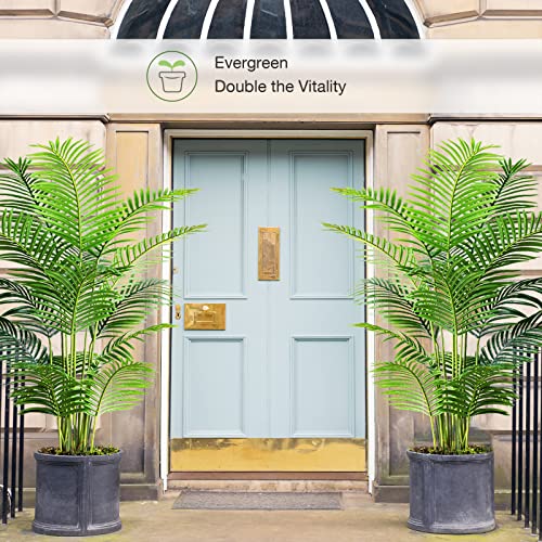 Garden 6ft Artificial Areca Palm Plant 2 Packs in Pot (6FT - 2 PACK)
