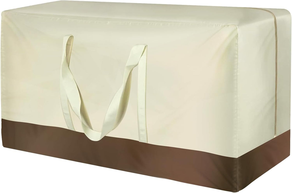 Patio Cushion Storage Bags 420D Waterproof Outdoor Storage Bag Furniture Cushion Cover Christmas Tree Storage Bag with Handles and Zipper 60"L x 20"W x 28"H Beige - GardenPro