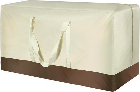 Patio Cushion Storage Bags 420D Waterproof Outdoor Storage Bag Furniture Cushion Cover Christmas Tree Storage Bag with Handles and Zipper 60"L x 20"W x 28"H Beige - GardenPro