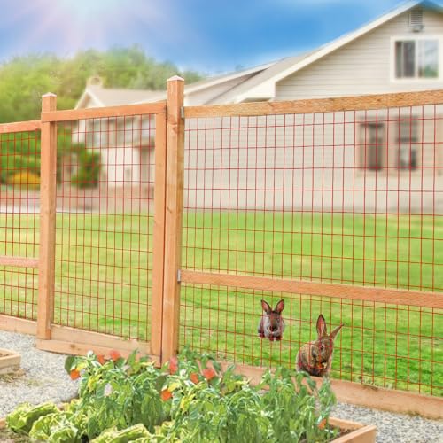 Red PVC Coated Welded Wire Fence 48" x 50' Roll (Red / 2''x4'' 14GA 48''x50')
