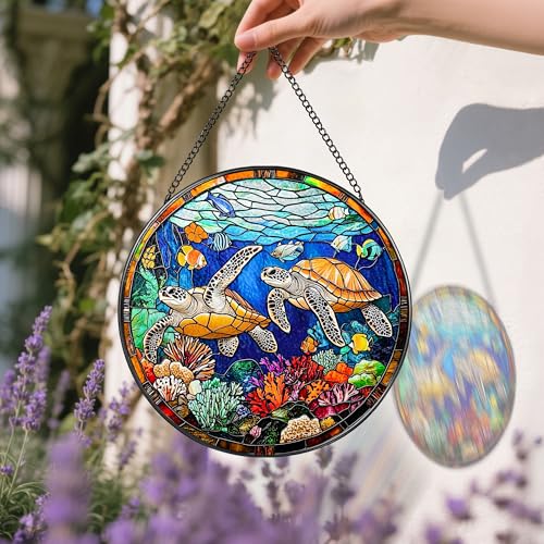 Stained Glass Window Hanging (Sea Turtle)