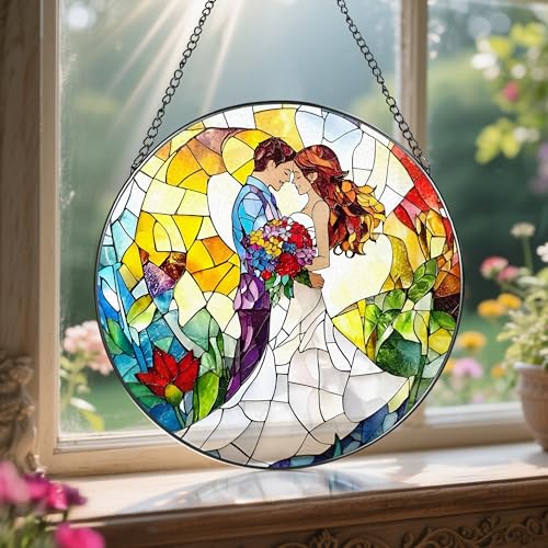 8'' Romantic Couple Wedding Sun Catcher Ornament (Romantic Couple)