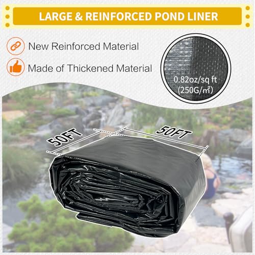 50X50FT Reinforced PE Pond Liner for Fish (50x50ft)