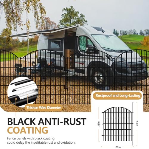 10 Panels Garden Fence Animal Barrier with Lock (33in(H) X 24ft(L))