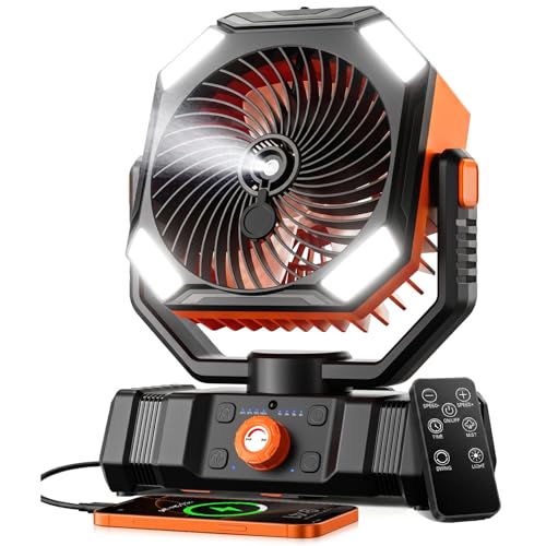 Portable Misting Fan with 20000mAh USB Rechargeable Battery (Black)