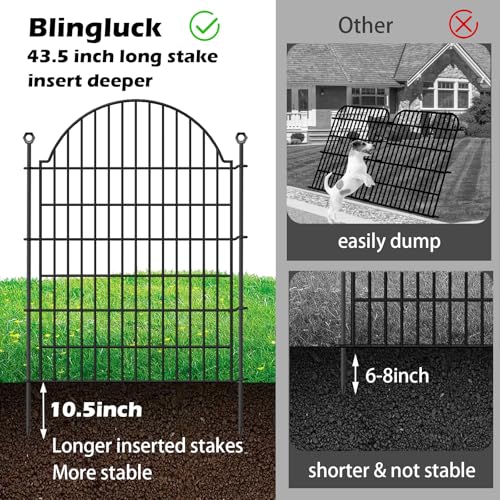 5 Panels No Dig Decorative Garden Fence with Gate