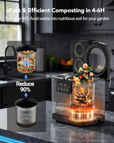 4L Electric Composter for Kitchen (Black)