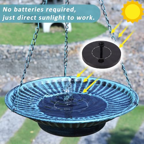 12" Hanging Solar Bird Bath (B-blue and Black)