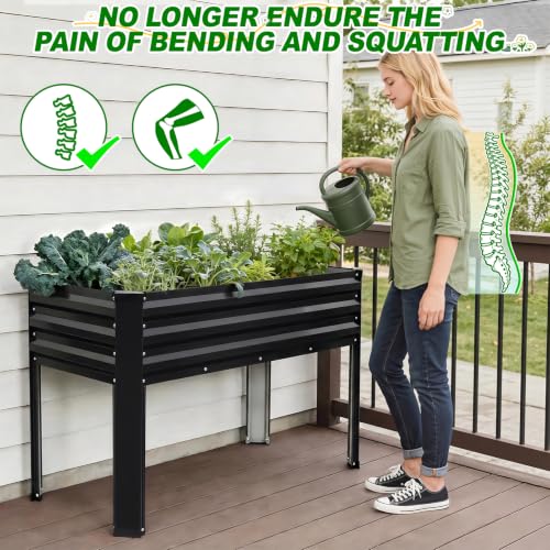 Galvanized Raised Garden Bed with Legs 2Pack (Dark Grey)