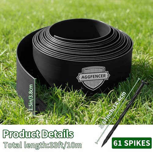 Landscape Edging 1.5in Garden Edging Borders No Dig 33ft (Black / 1.5in x 33ft)