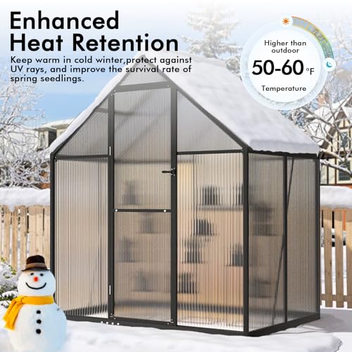 6X4FT Greenhouse with Thermometers (6×4 FT With Thermometers)