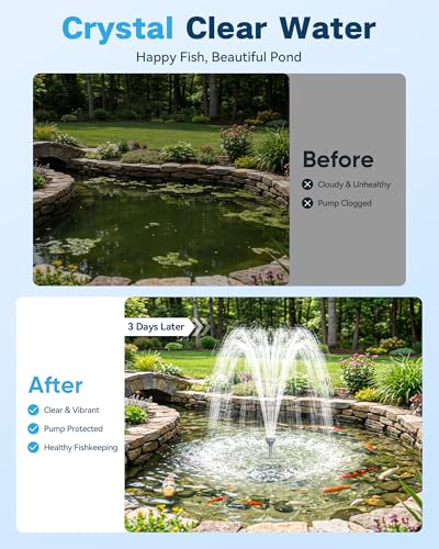 Solar Pond Filter & 1600GPH Pump Kit (120W-Solar Powered)