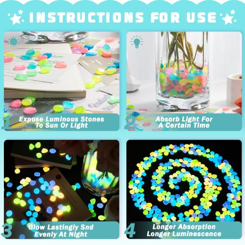 1000 PCS Mini Glow in The Dark Rocks Mixed Color Luminous Stones 1cm Small (Mixed/1000 pcs / 0.8-1.3[Mini])