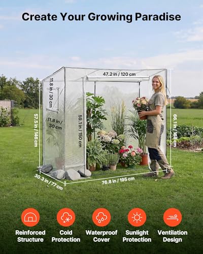 Walk in Greenhouse (White / 6.4x2.5x5.5 ft)