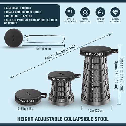 Padded Collapsible Stool for Adults 2 (2x Padded Seats + Accessories)