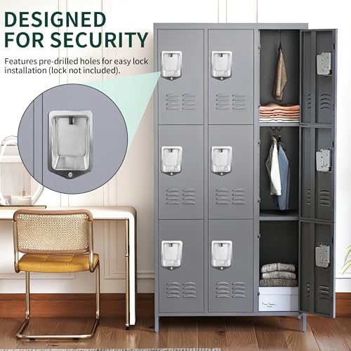 9 Doors Metal Employee Locker (9 Door-Upgraded / Grey)