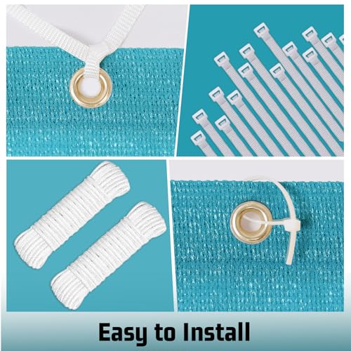 Shade Cloth 6x18 FT Sun Shade (6' x 18' custom size / Turquoise)