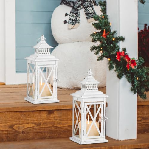 Lantern Decorative Indoor & Outdoor (White / 14.8'' / 2 Pc)