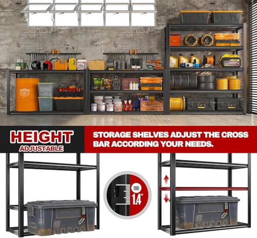 48" W Garage Shelving Heavy Duty Load 2500LBS (48''W X 72''H X18''D)