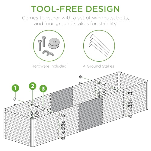 8x2x2ft Raised Outdoor Metal Garden Bed