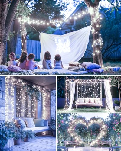 240 LED Solar Fairy Lights Outdoor Waterproof IP65 (Cool White / 19.6Ft)