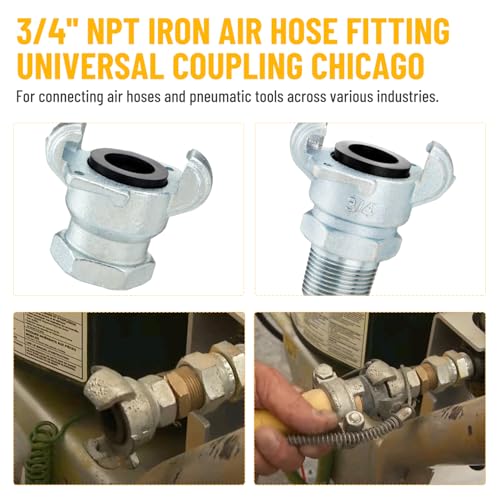 8PCS 3 4'' NPT Iron Air Hose Fitting (3/4 inch)