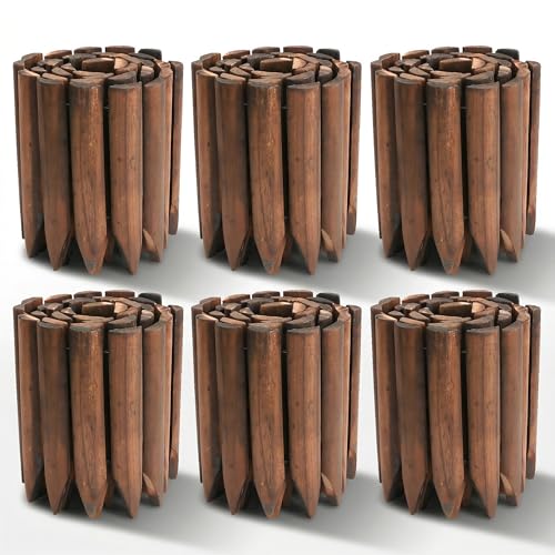 6 Piece Wooden Garden Border (6-Pack 7.9"x42")