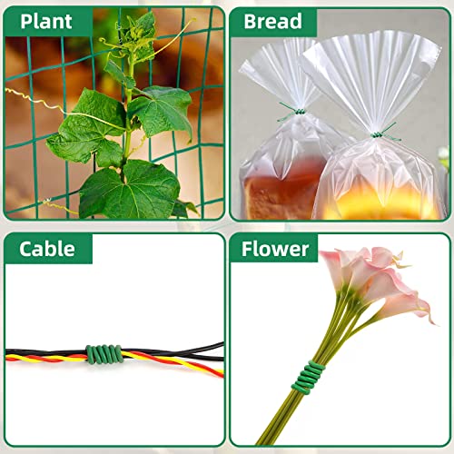 Soft Plant Ties for Support (3pcs Green Plant Wire)