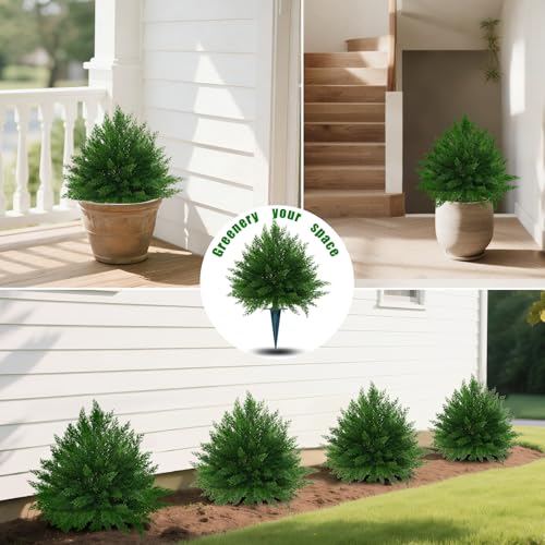 1PCS Artificial Cypress Topiary Ball Trees with Spike (Cedar)