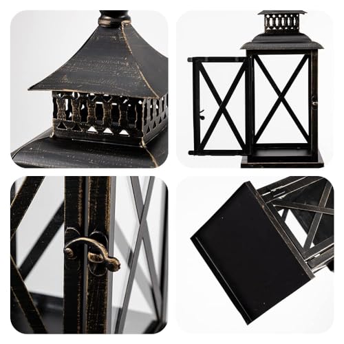 Lantern Decorative Indoor & Outdoor (Black / 14.8'' / 1 Pc)