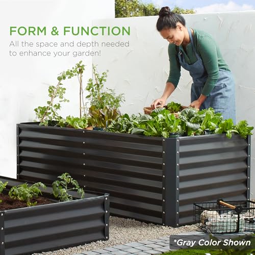 6x3x2ft Outdoor Metal Raised Garden Bed (6x3x2ft / Gun Metal)