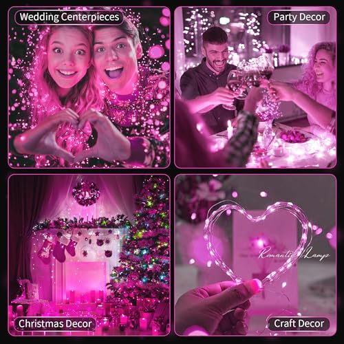 20 Pack LED Fairy Lights Battery Operated (20 Pack-Pink)
